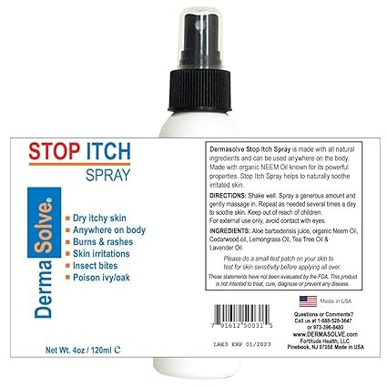 Dermasolve Stop Itch Spray with 100% Organic Neem Oil