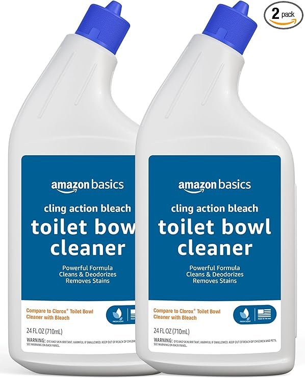 Amazon Basics Toilet Bowl Cleaner with Cling Action Formula, Bleach, Fresh Scent, 24 Fl Oz, Pack of 2 - Image 2